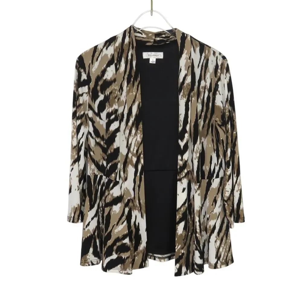 1990s Vintage Dress Barn Animal Print Blazer Retro Zebra Shall Small Funky